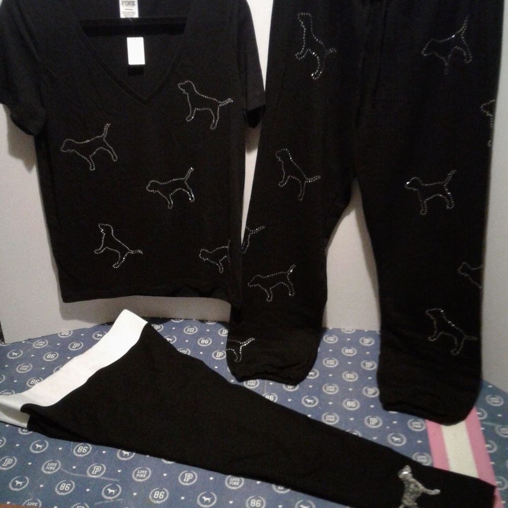 ⚡SALE⚡VS PINK Bling Dog 3 pc Set NWT